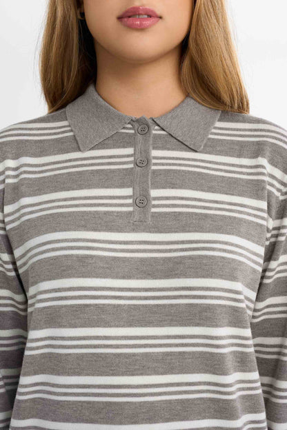 Strickpullover aus Piqué