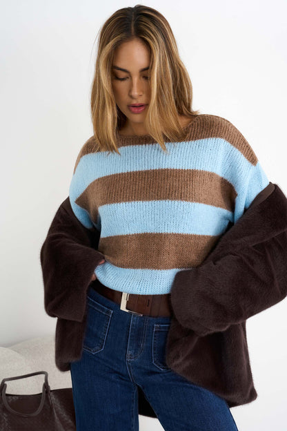 Gestrickter Ringelpullover