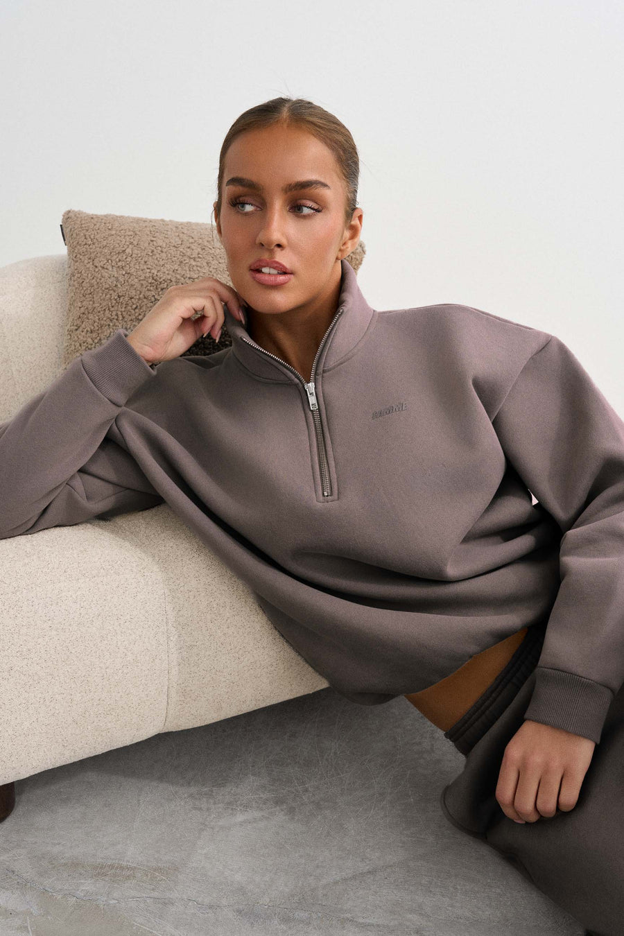 Half Zip Sweater · Mocha Grey